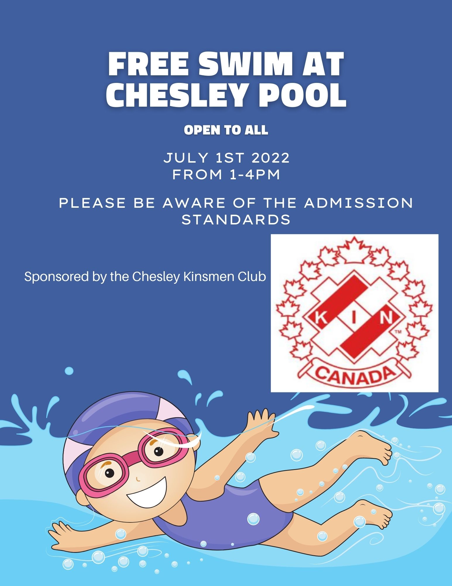 Free Swim at Chesley Pool