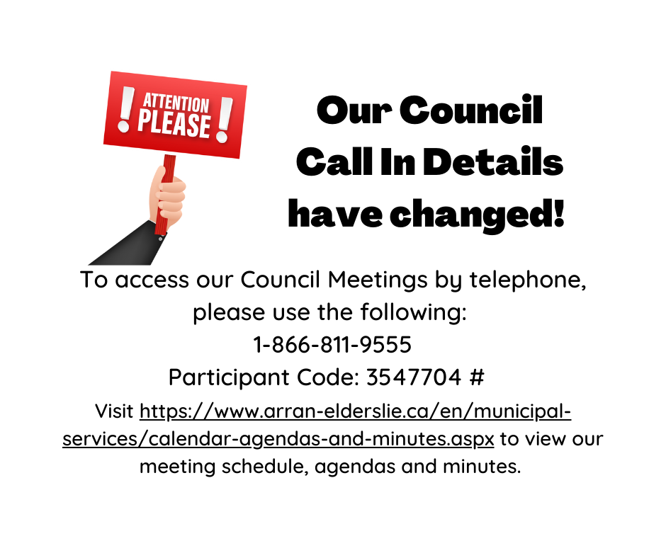 New Council Meeting Call In details 