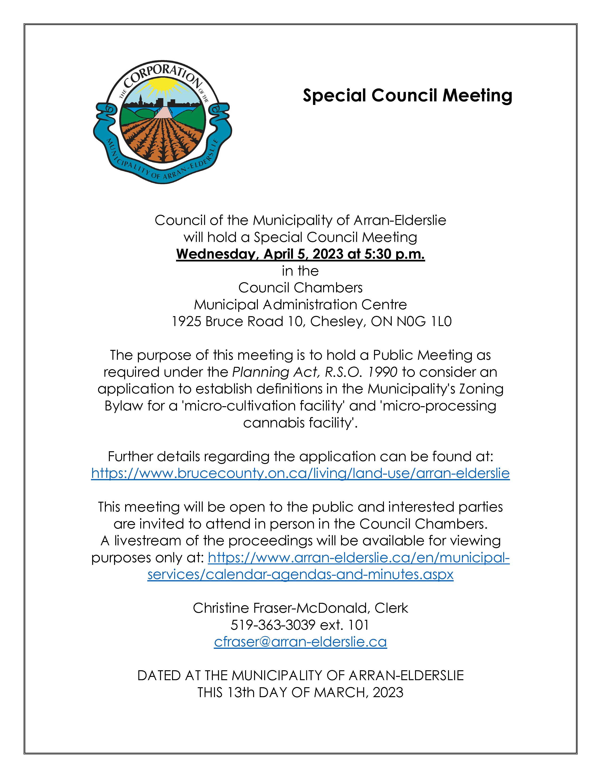 Special Council Notice 