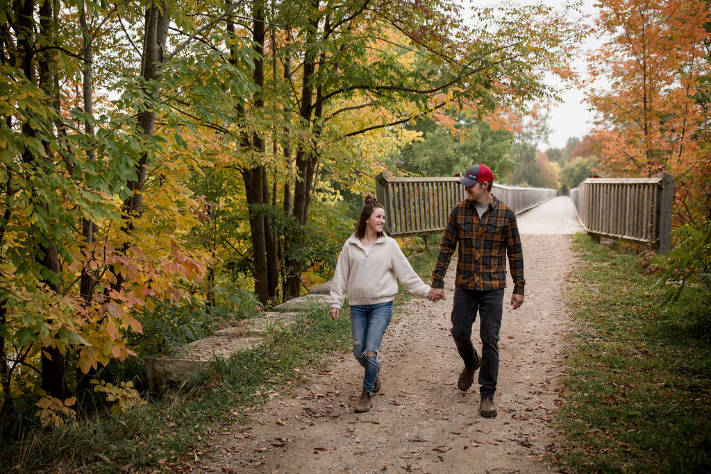 Couple walking on trail