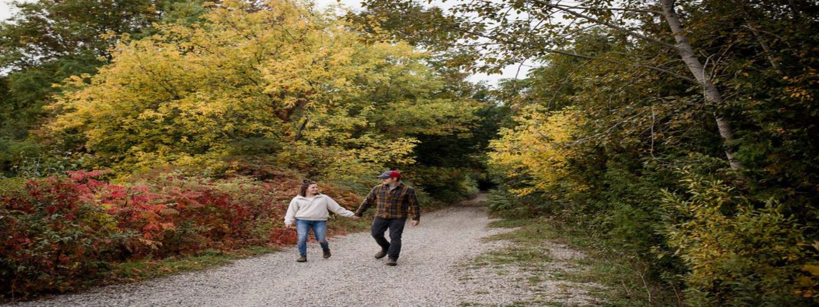 Couple walking on trail