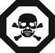 universal poisonous symbol of skull and crossbones